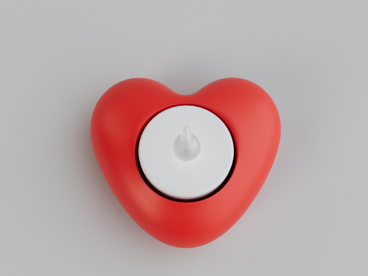 3D Printed Heart Shaped Tealight Candle Holder – Romantic Décor UK