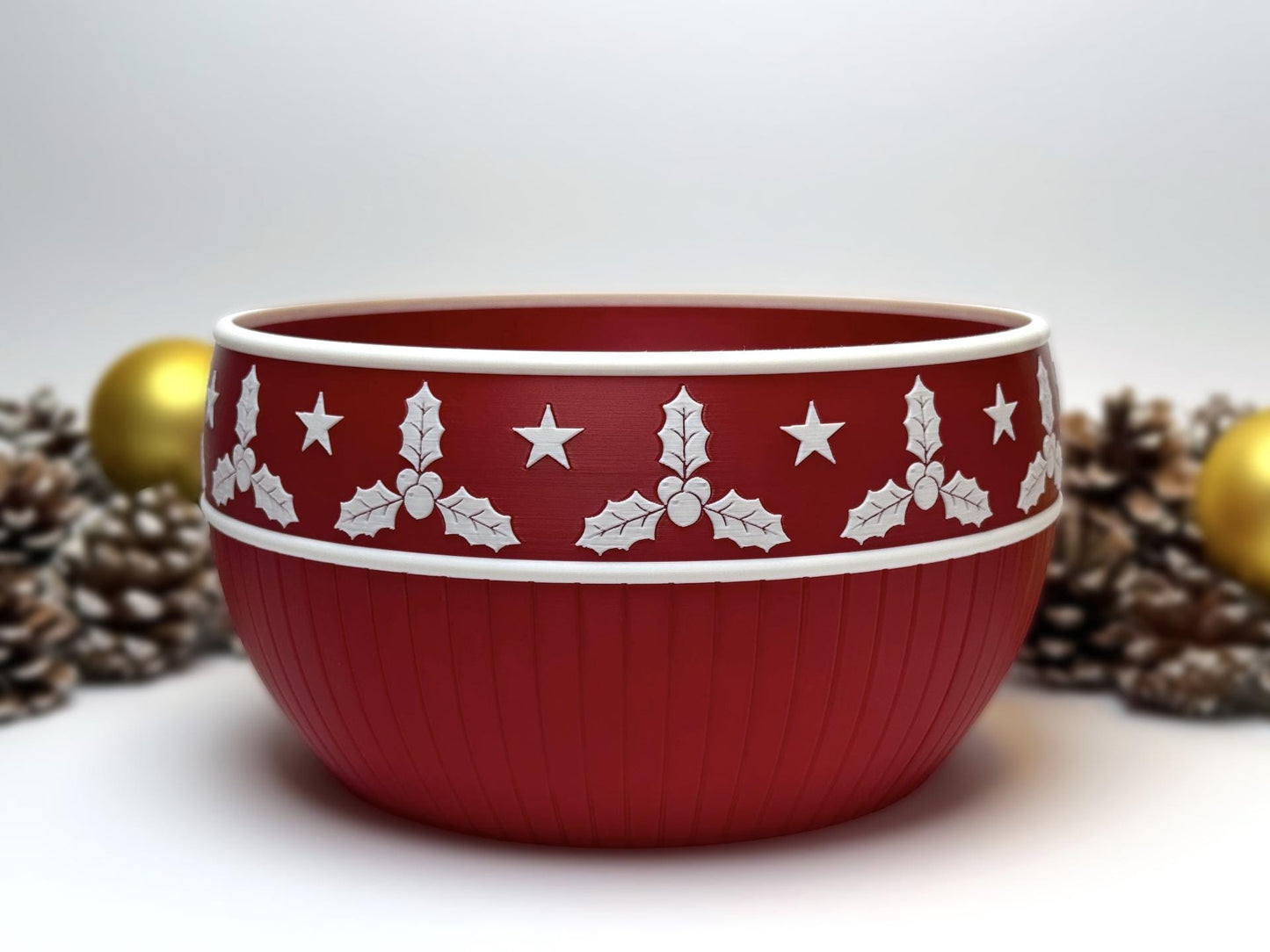 3D Printed Large Christmas Decorative Bowl – Festive Sweet Bowl