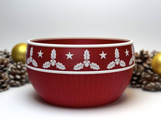 3D Printed Large Christmas Decorative Bowl – Festive Sweet Bowl