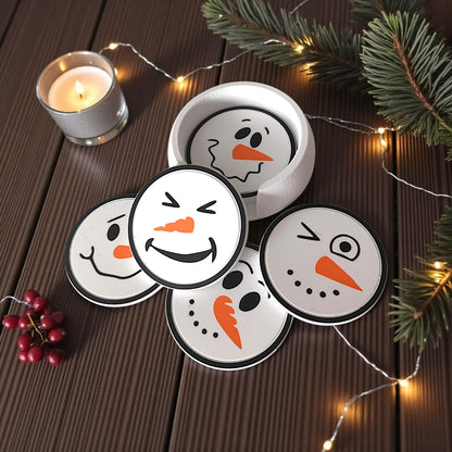 3D Printed Snowman Coasters Set – Christmas Table Décor UK