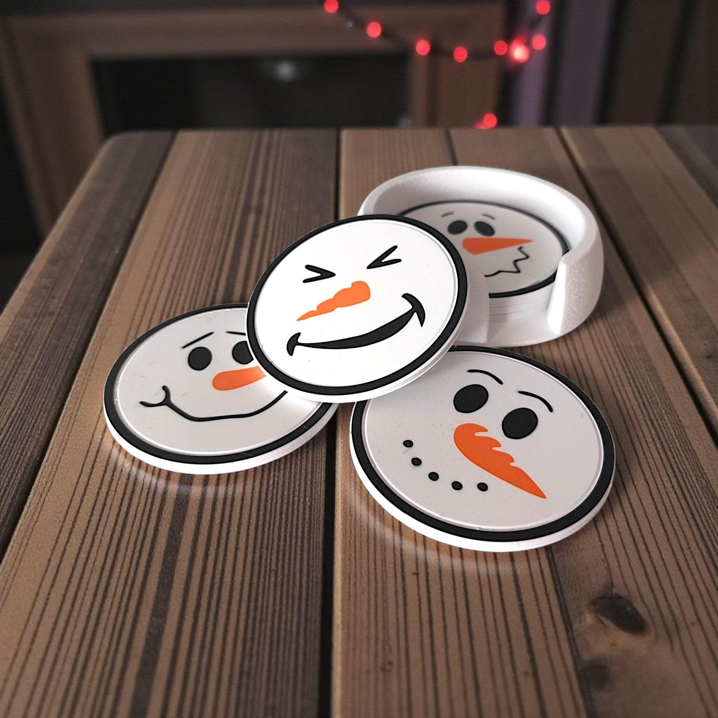 3D Printed Snowman Coasters Set – Christmas Table Décor UK