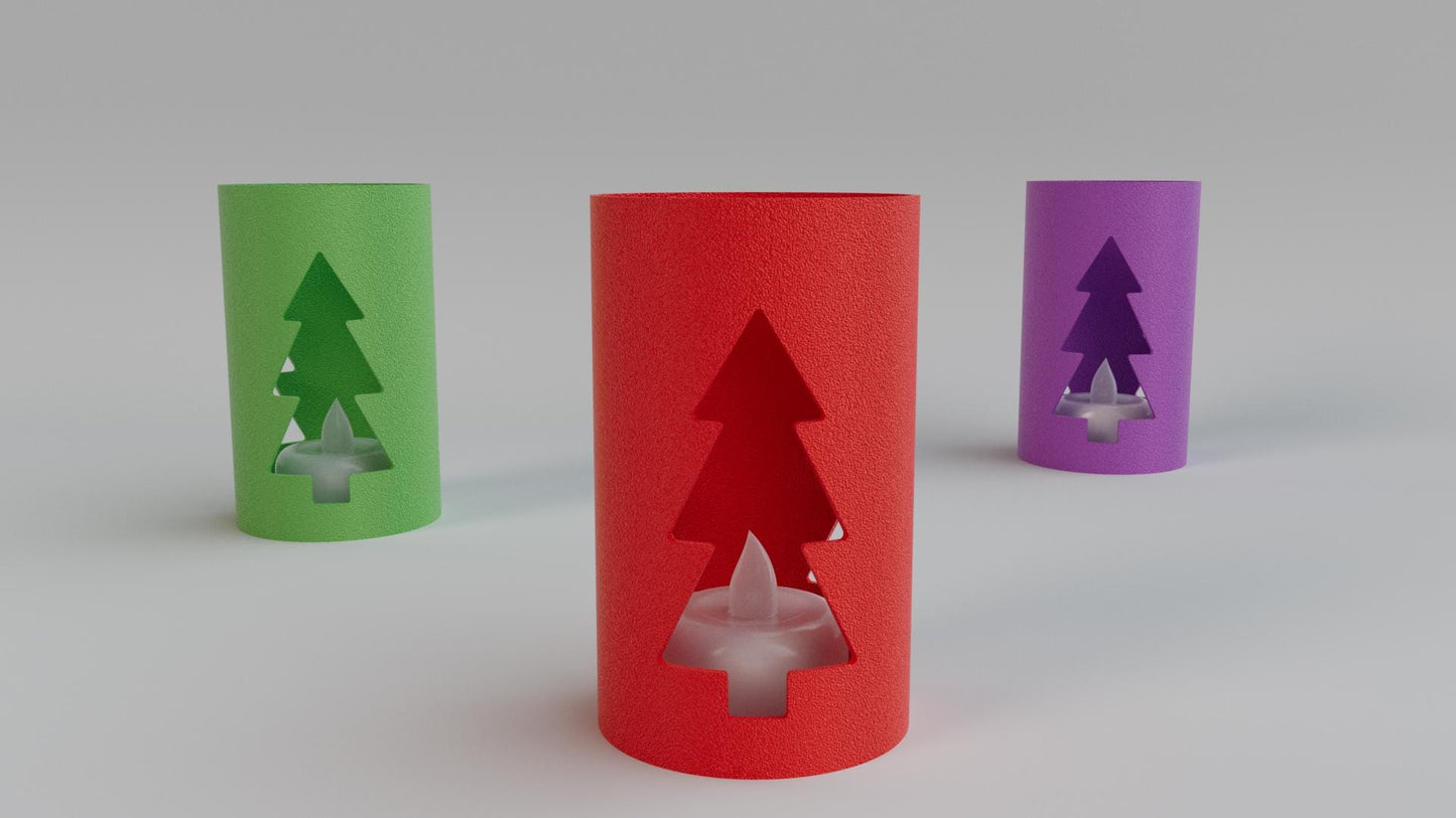 3D Printed Christmas Tree Candle Holder – Festive Décor UK