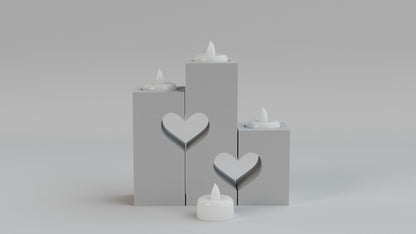 3D Printed Heart Tealight Candle Holder – 3 Tealights