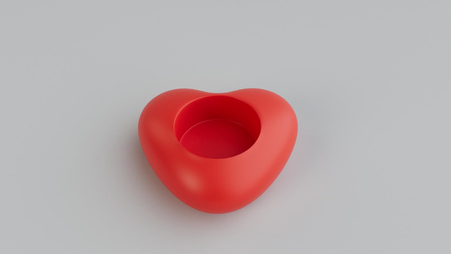 3D Printed Heart Shaped Tealight Candle Holder – Romantic Décor UK