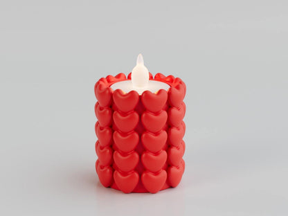 3D Printed Tealight Candle Holder with Little Hearts – Valentine Décor