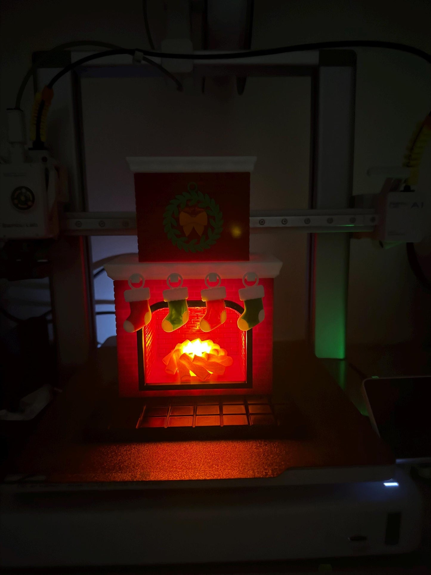 3D Printed Christmas Fireplace Tealight Holder – Festive Décor