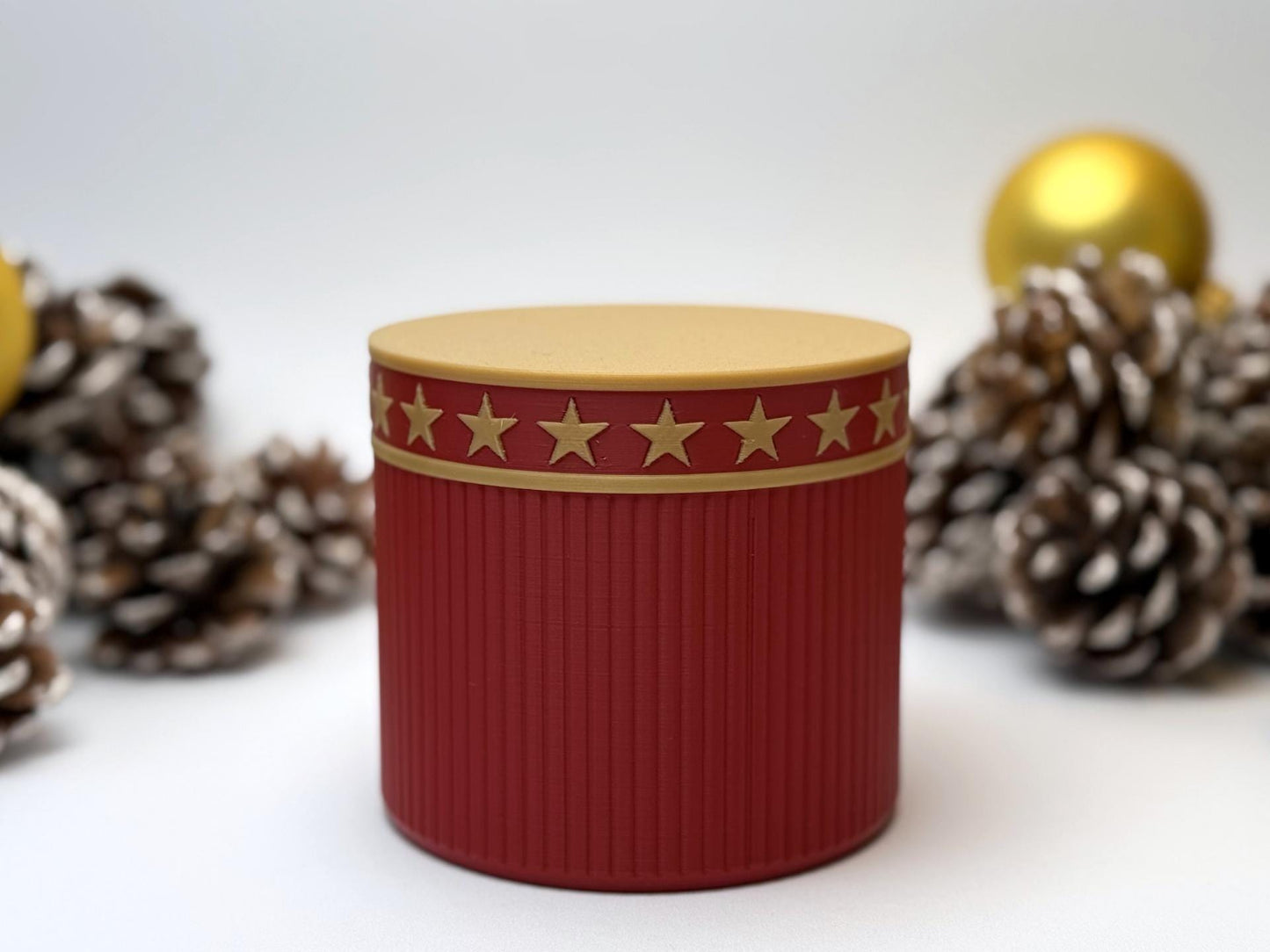 3D Printed Christmas Lidded Trinket Pot – Festive Gift Box