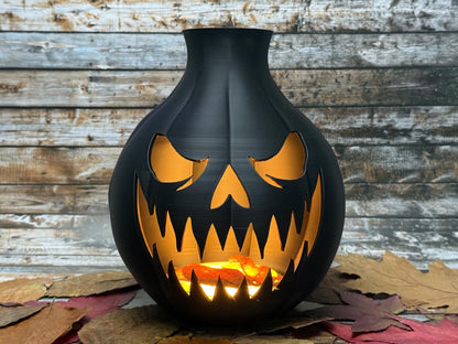 3D Printed Spooky Pumpkin Tealight Holder – Halloween Décor