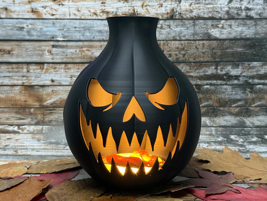 3D Printed Spooky Pumpkin Tealight Holder – Halloween Décor