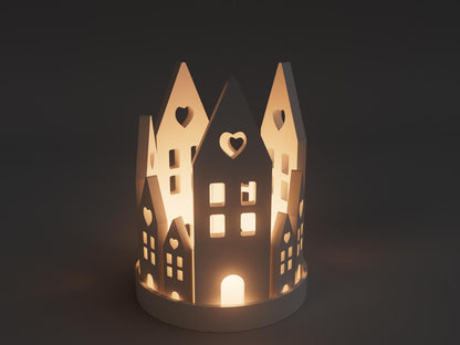 3D Printed Village Tealight Holder – Christmas Décor UK