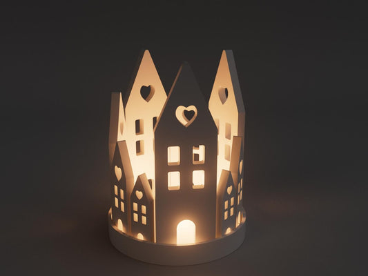 3D Printed Village Tealight Holder – Christmas Décor UK