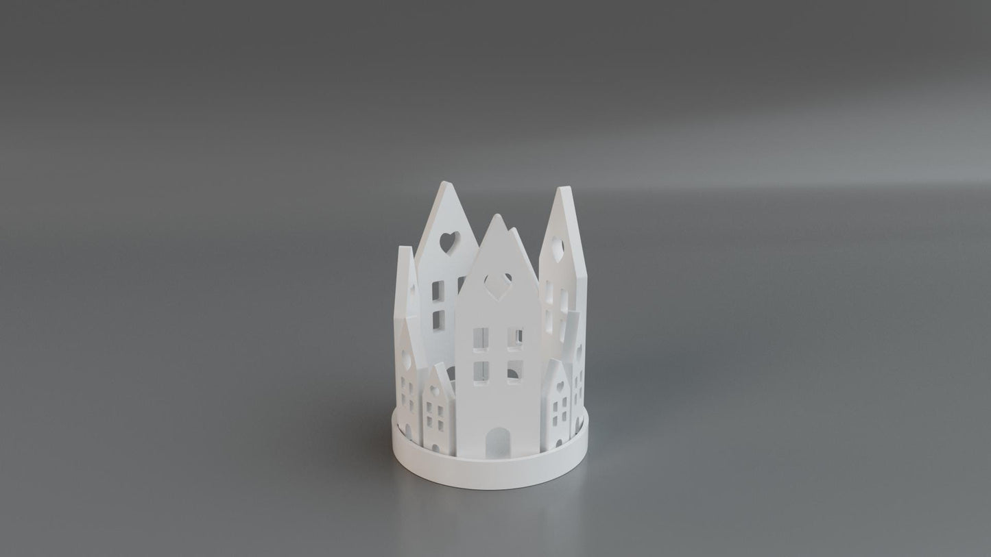 3D Printed Village Tealight Holder – Christmas Décor UK