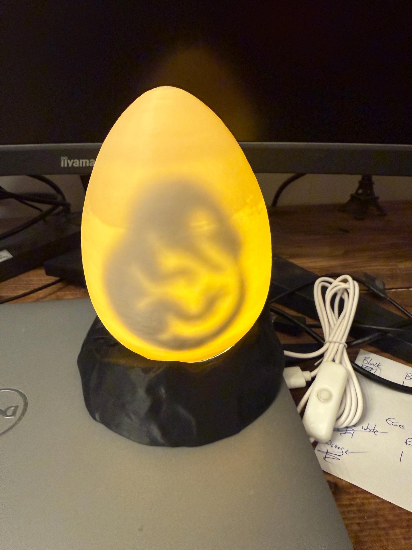3D Printed Jurassic Dinosaur Egg Lamp – Night Light UK