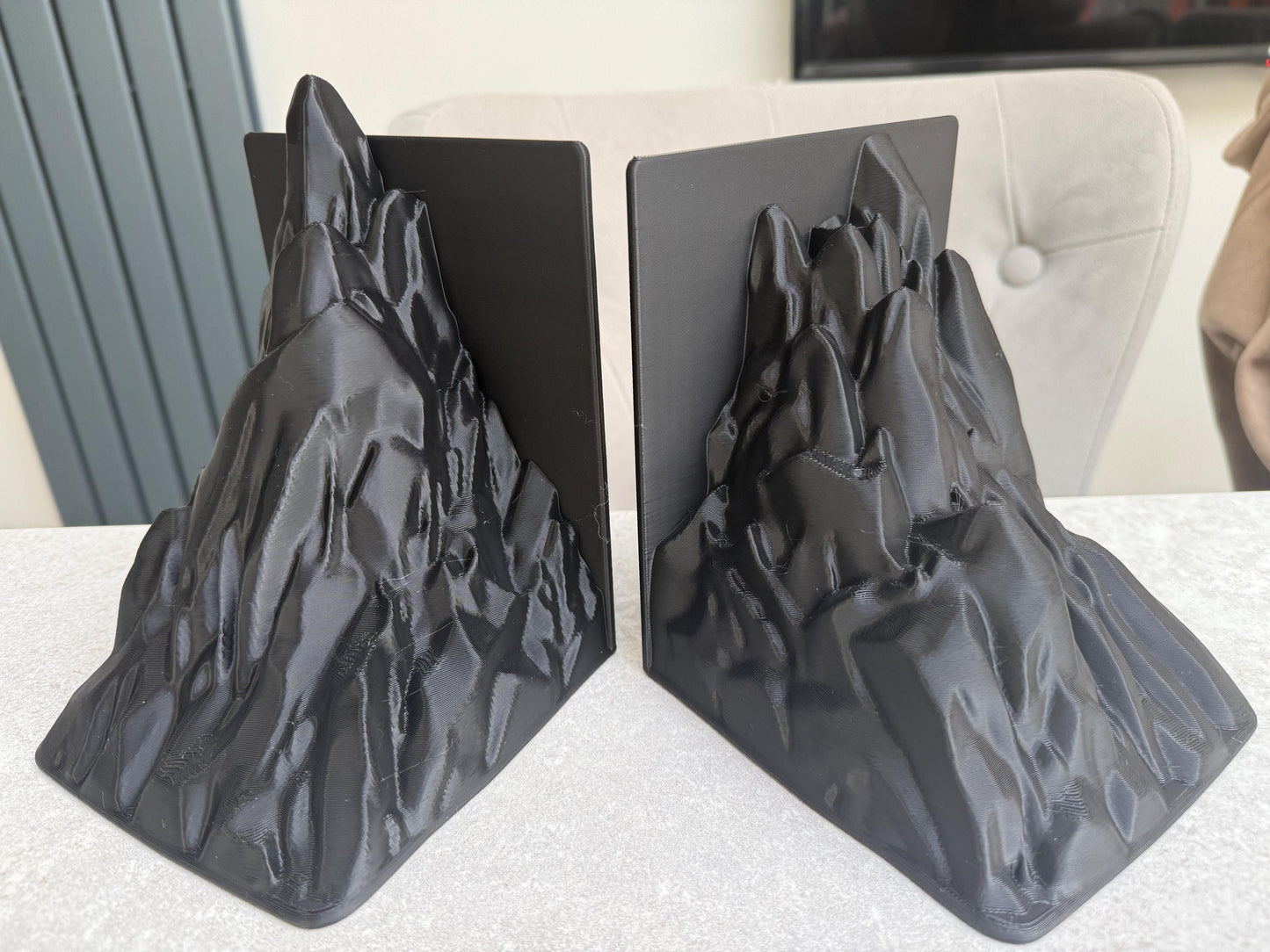 3D Printed Mountain Bookends Set