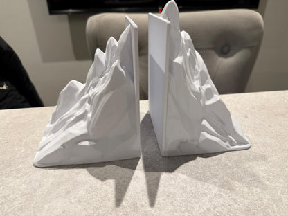 3D Printed Mountain Bookends Set