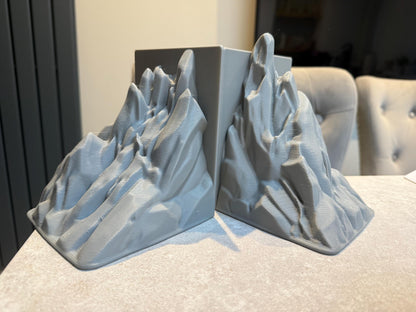 3D Printed Mountain Bookends Set