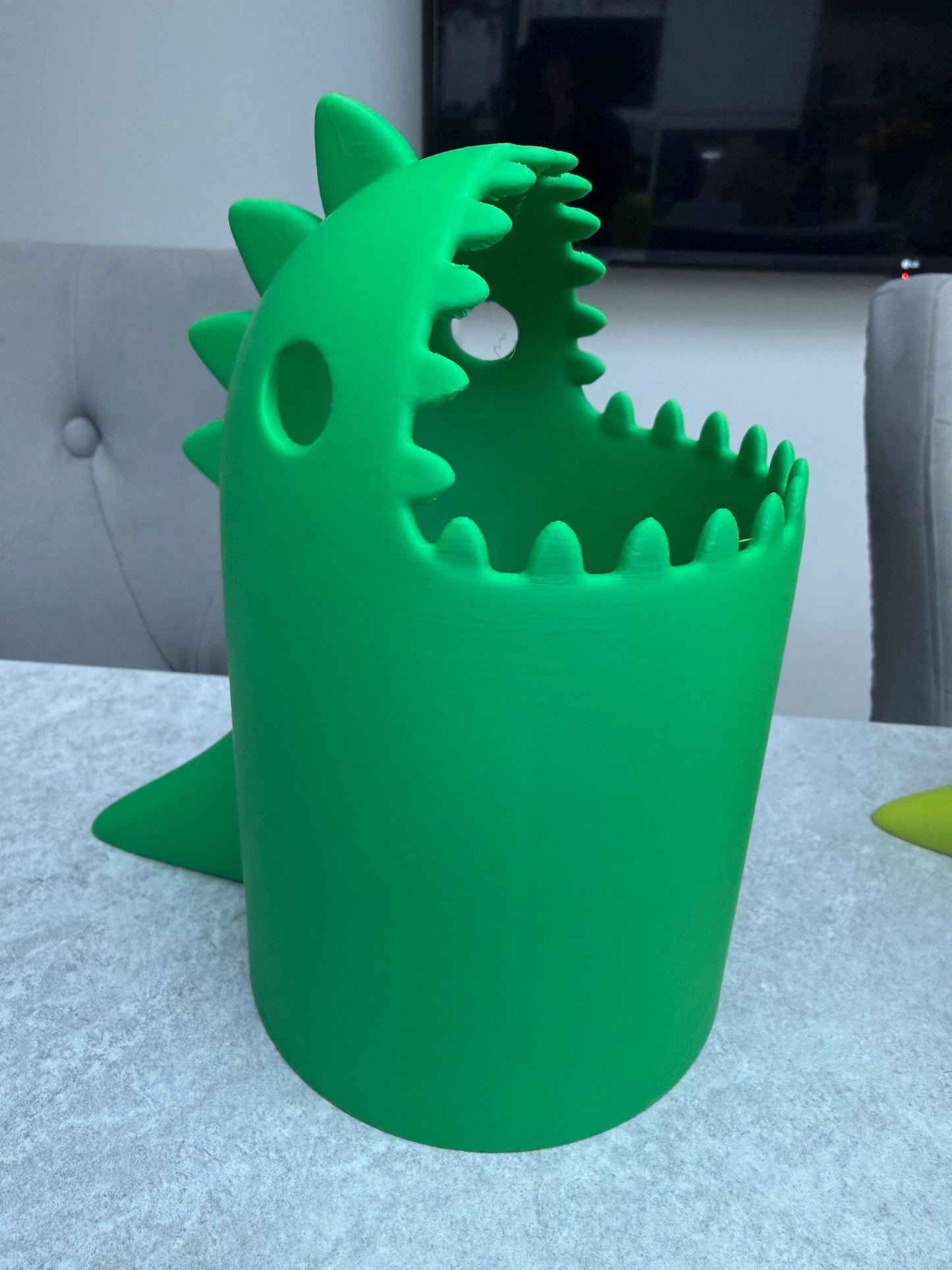 3D Printed Dinosaur Desk Bin | Fun Dino Rubbish Bin | Cute Office & Kids Room Decor | Unique Gift | Custom Colours | T-Rex Waste Basket
