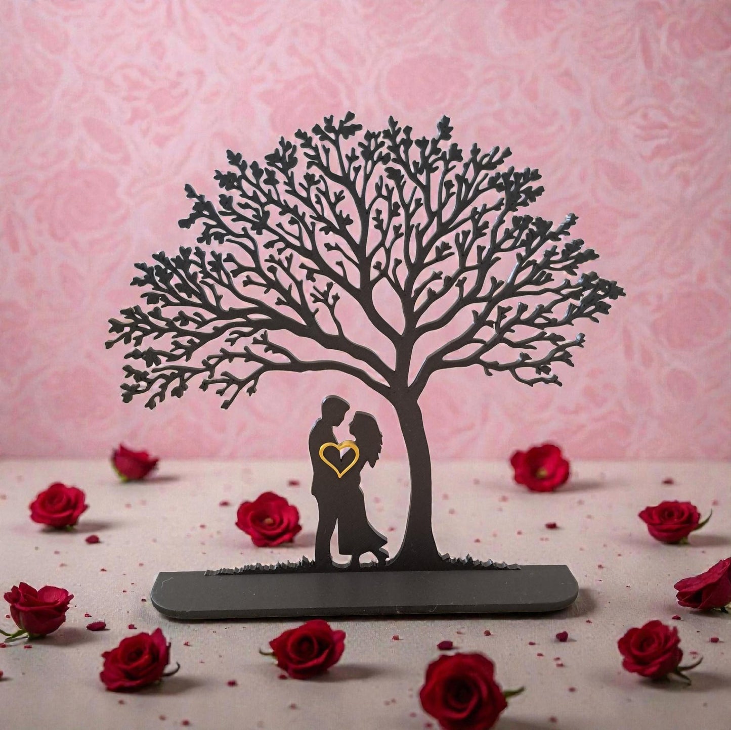 Romantic Couple Under Tree Silhouette