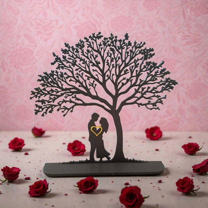 Romantic Couple Under Tree Silhouette