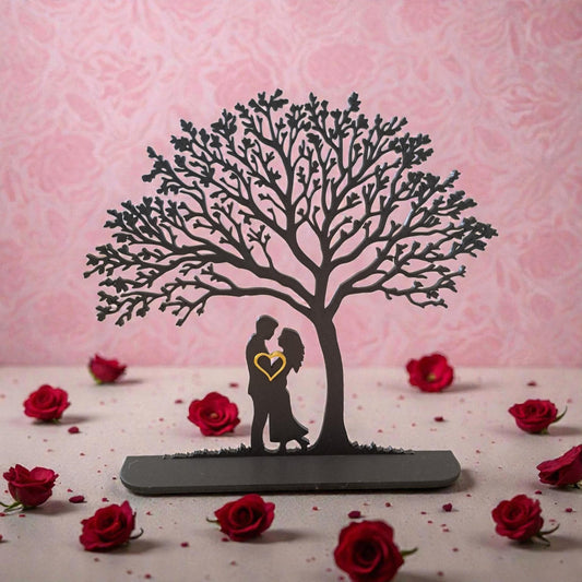 Romantic Couple Under Tree Silhouette