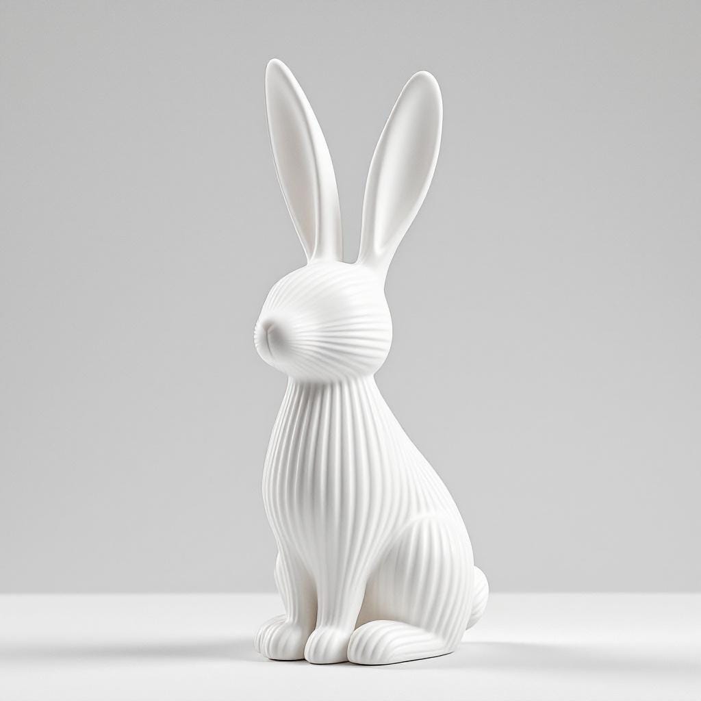 Ribbed Bunny Sculpture