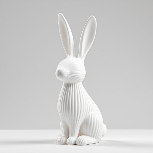 Ribbed Bunny Sculpture
