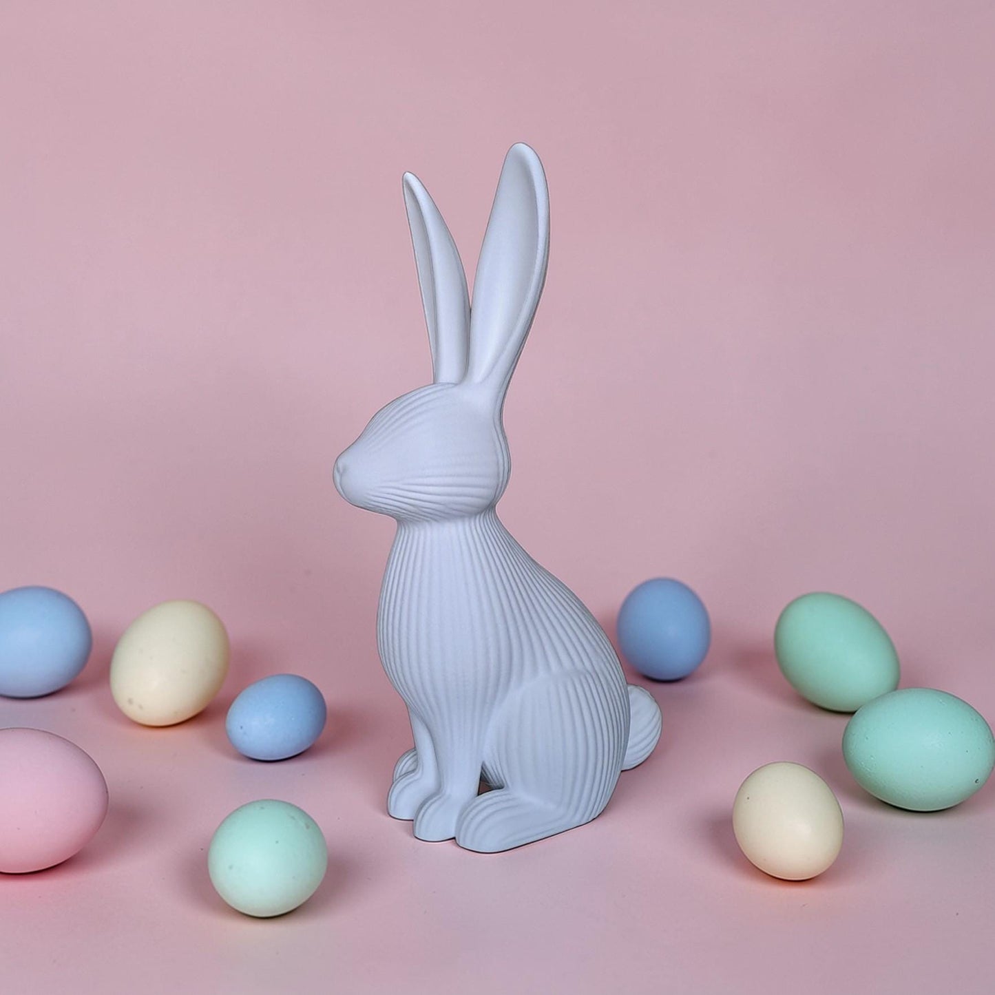 Ribbed Bunny Sculpture