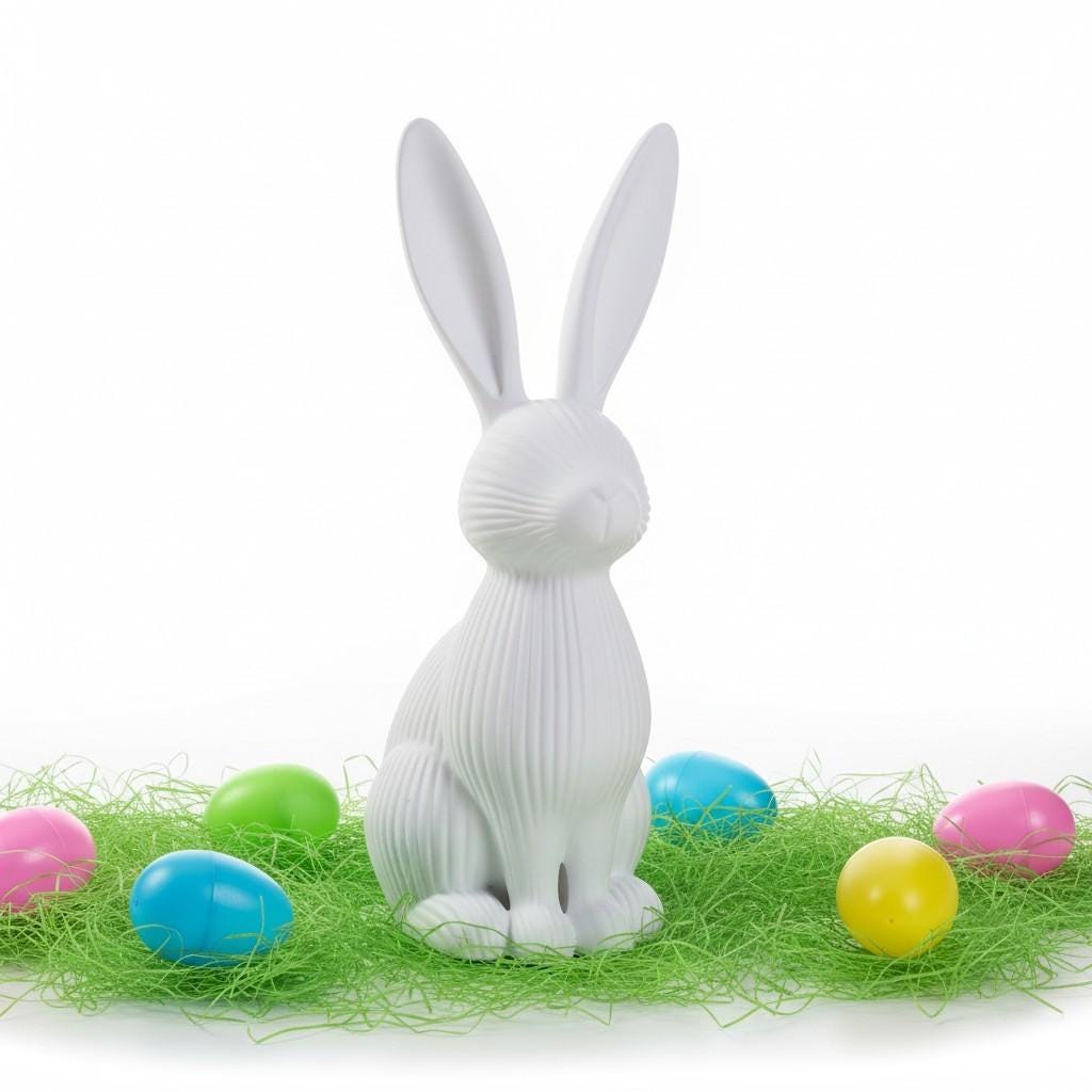 Ribbed Bunny Sculpture