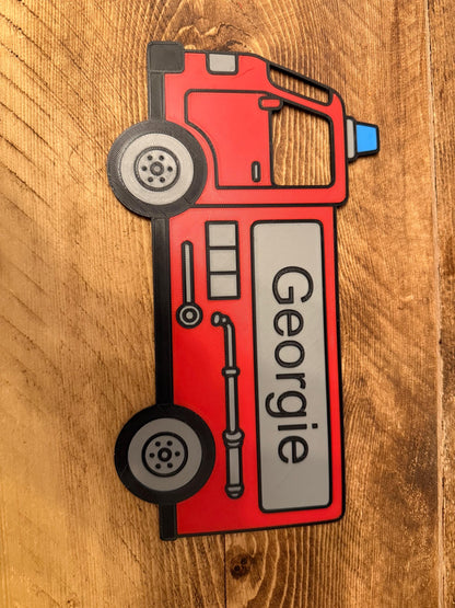 3D Printed Personalised Fire Truck Door Sign