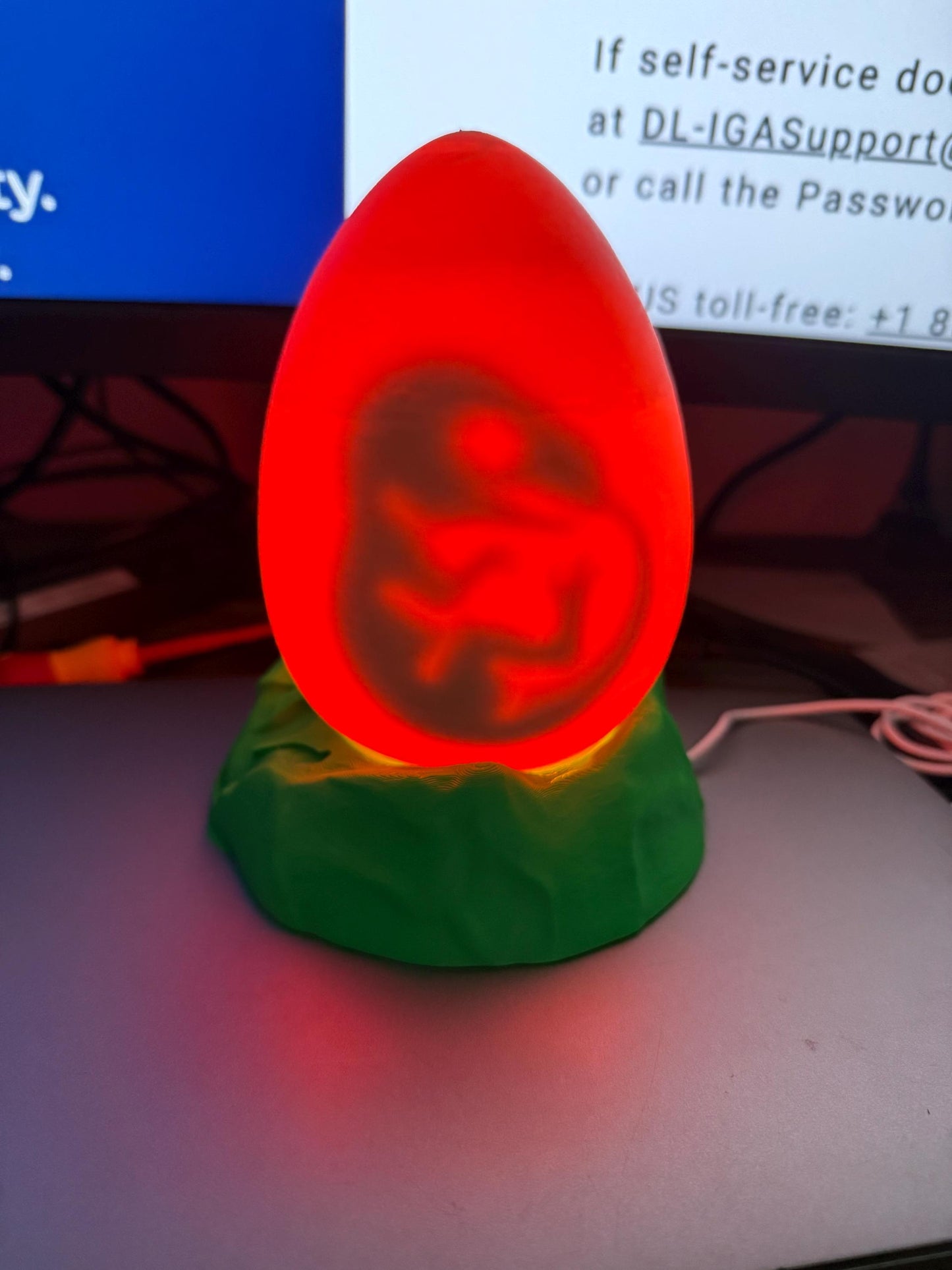 3D Printed Jurassic Dinosaur Egg Lamp – Night Light UK