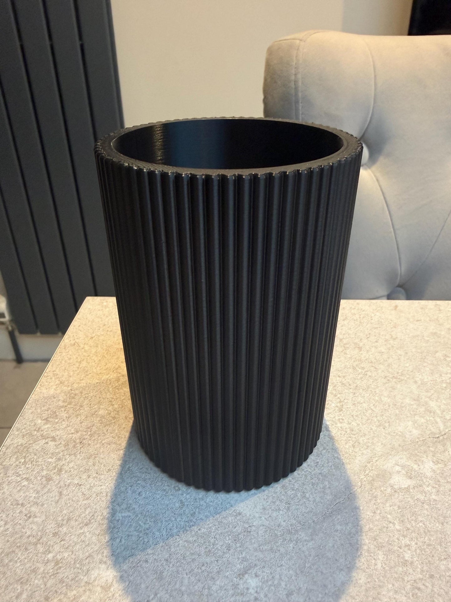 Modern Ribbed Toothbrush & Pencil Holder (tall)