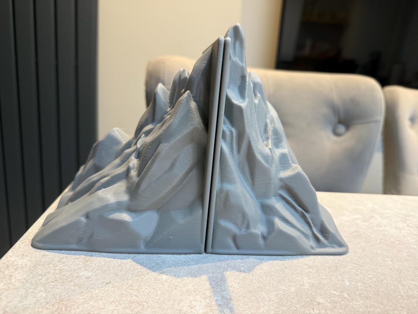 3D Printed Mountain Bookends Set