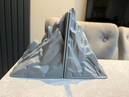 3D Printed Mountain Bookends Set