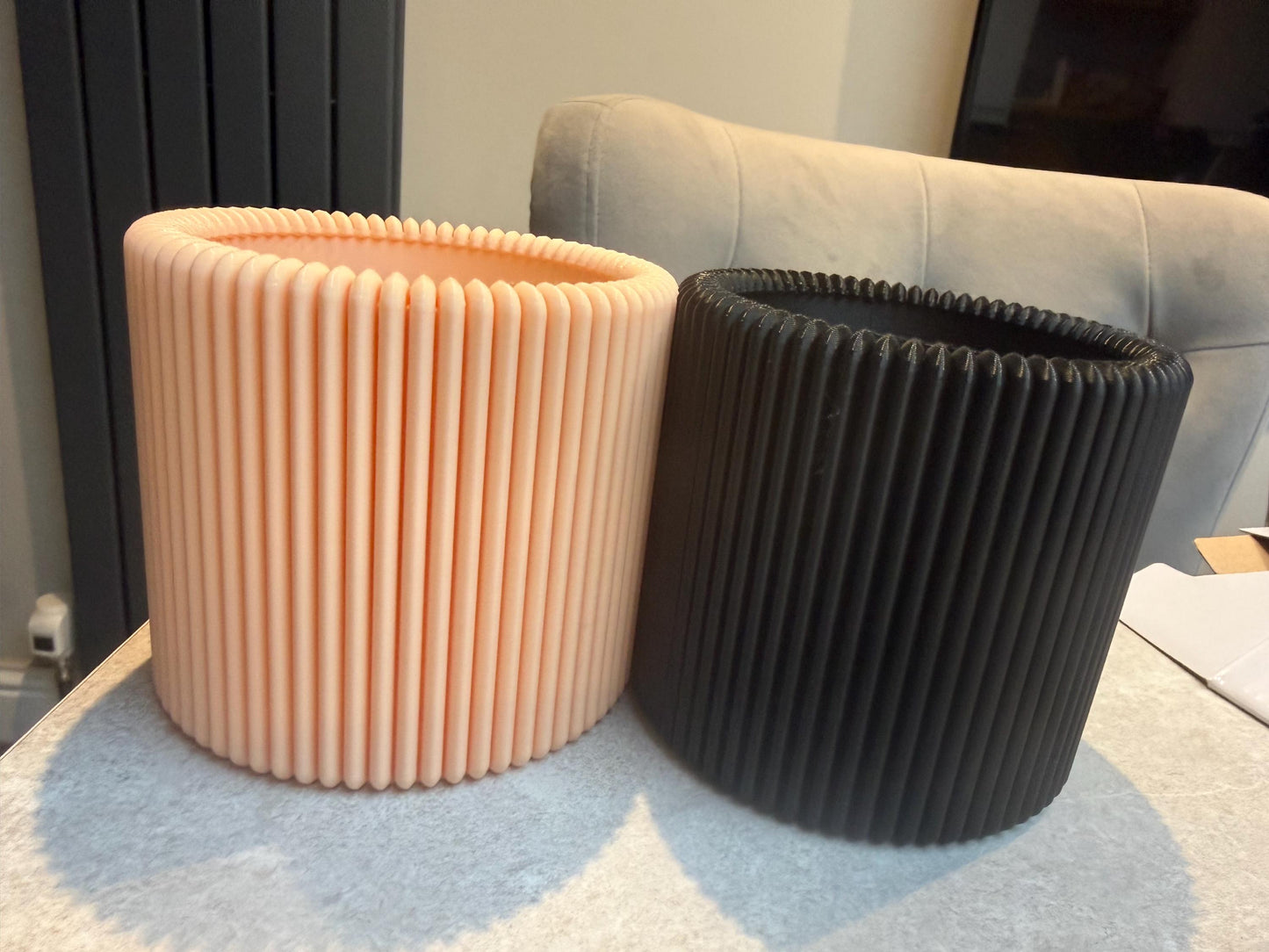 3D Printed Modern Ribbed Pencil Holder (Large)