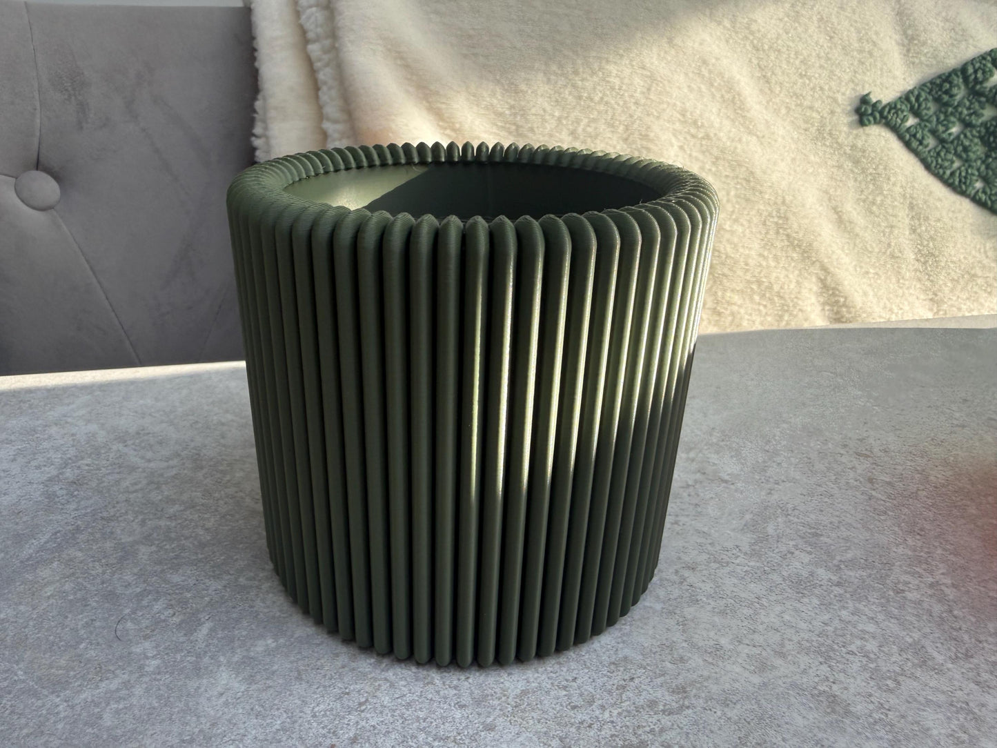 3D Printed Modern Ribbed Pencil Holder (Large)