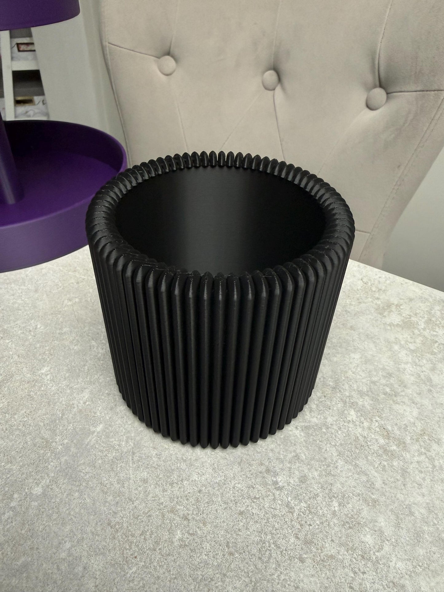3D Printed Modern Ribbed Pencil Holder (Large)
