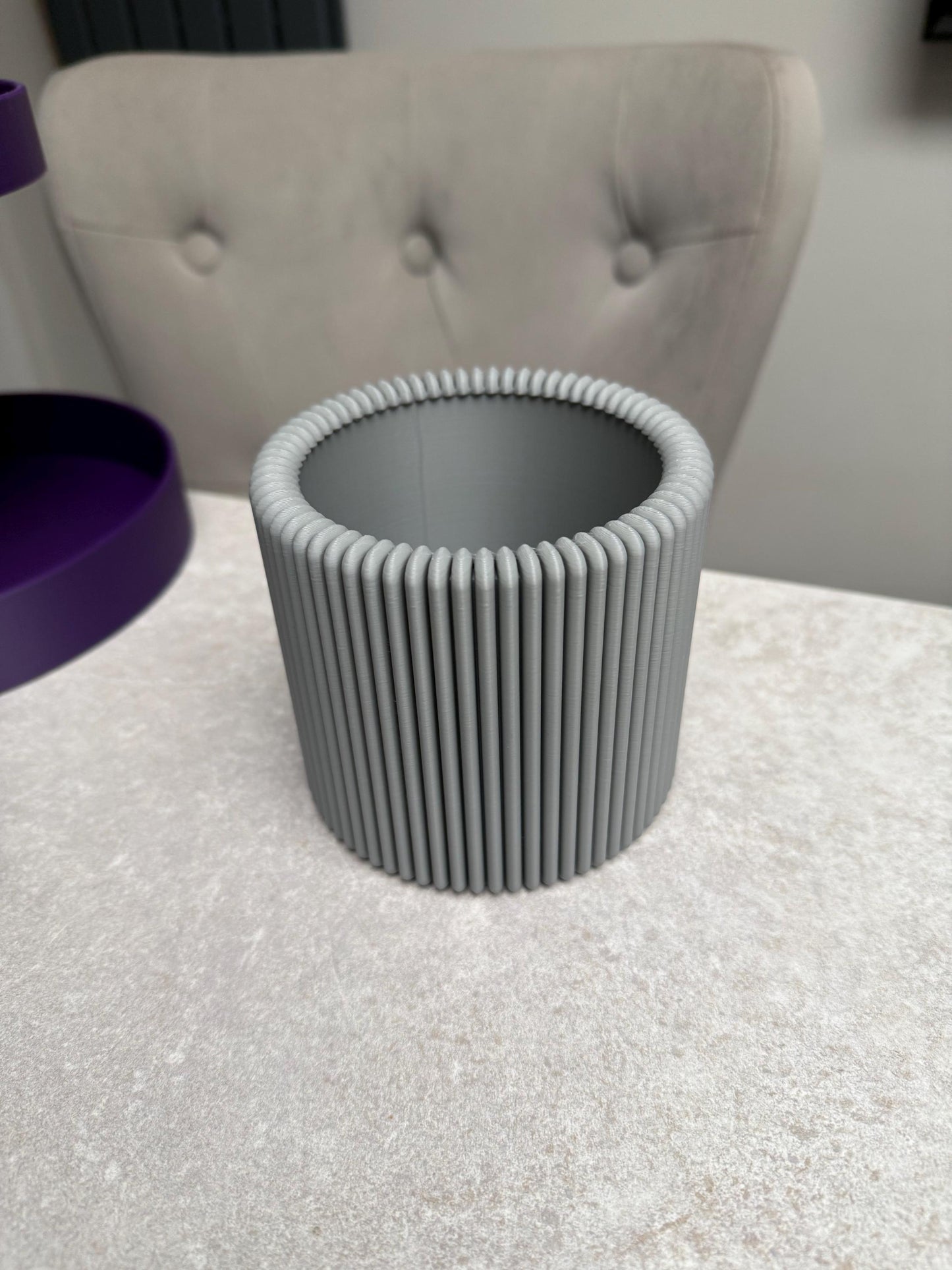 3D Printed Modern Ribbed Pencil Holder (Large)