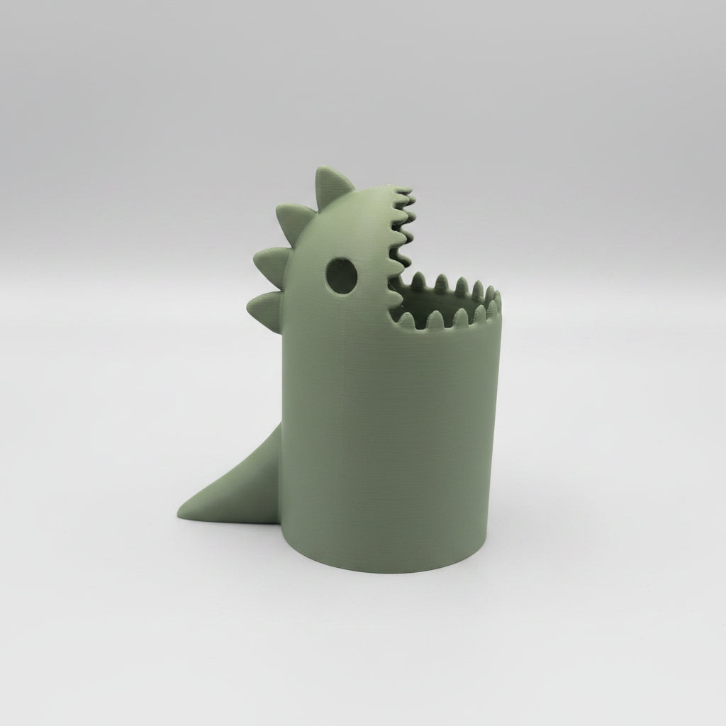 3D Printed Dinosaur Desk Bin | Fun Dino Rubbish Bin | Cute Office & Kids Room Decor | Unique Gift | Custom Colours | T-Rex Waste Basket