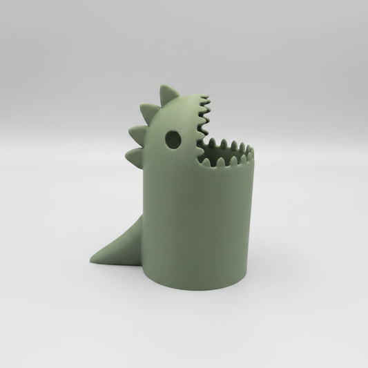 3D Printed Dinosaur Desk Bin | Fun Dino Rubbish Bin | Cute Office & Kids Room Decor | Unique Gift | Custom Colours | T-Rex Waste Basket