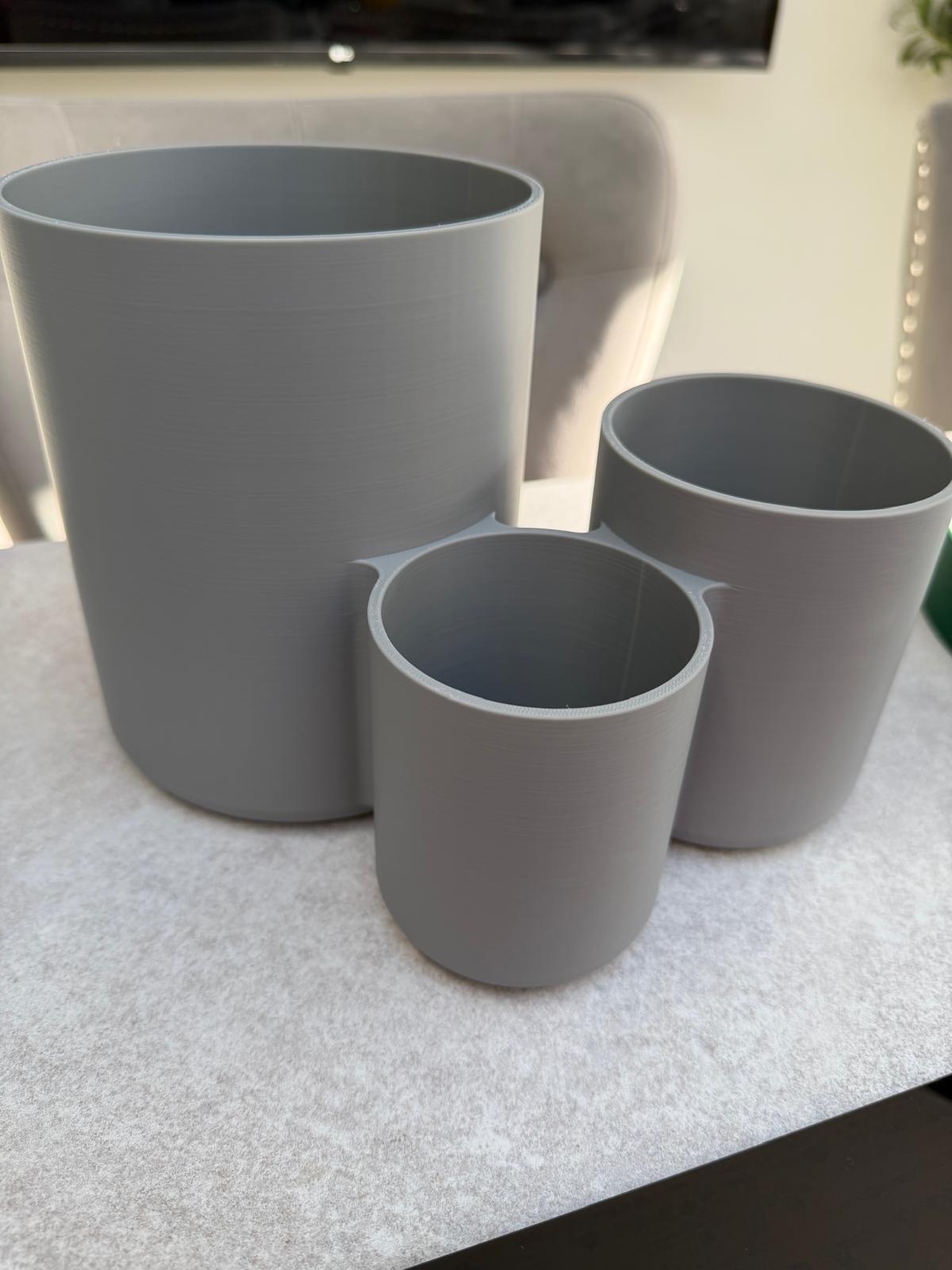3D Printed Modern 3 Section Kitchen Utensil Holder