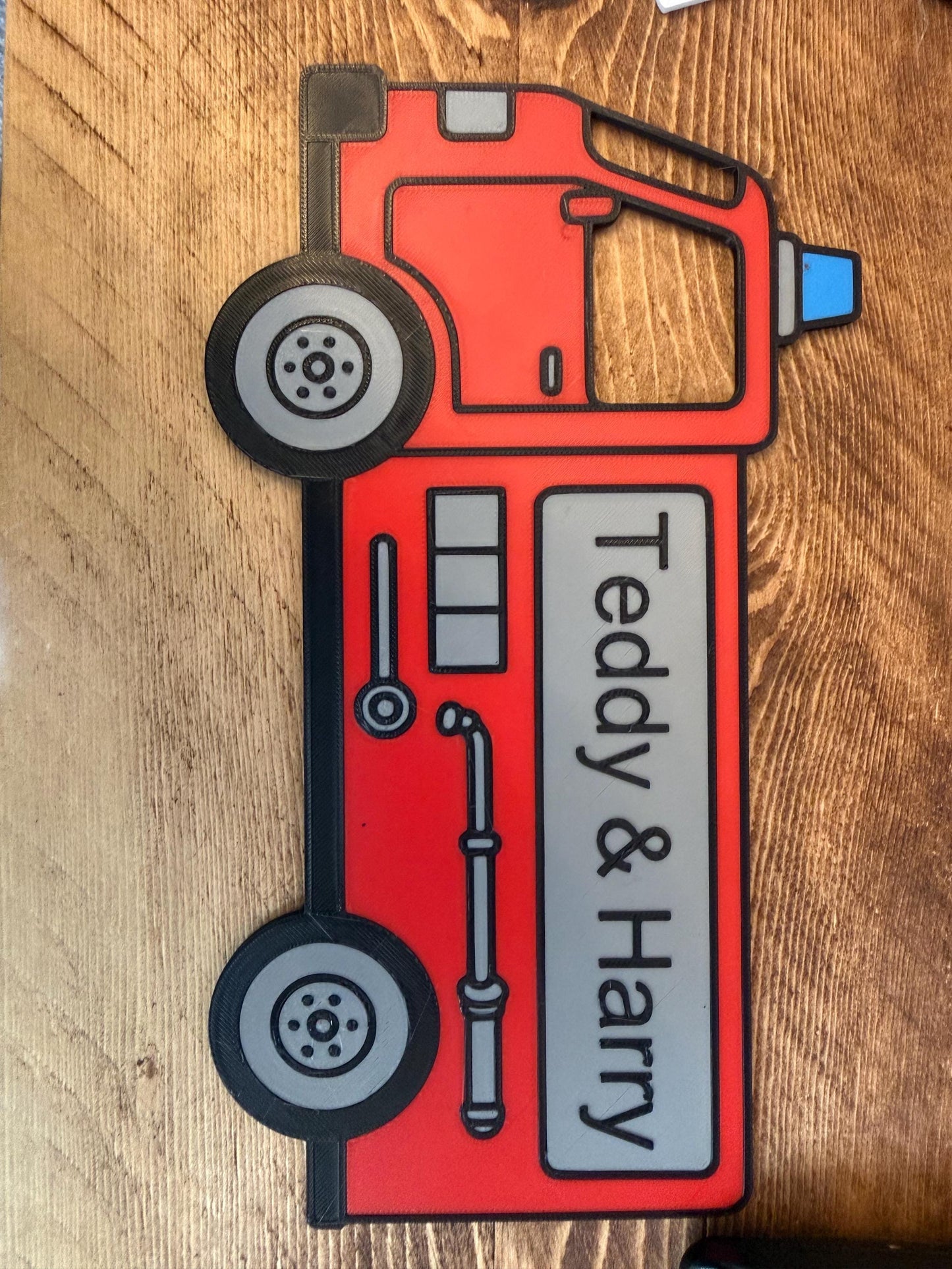 3D Printed Personalised Fire Truck Door Sign