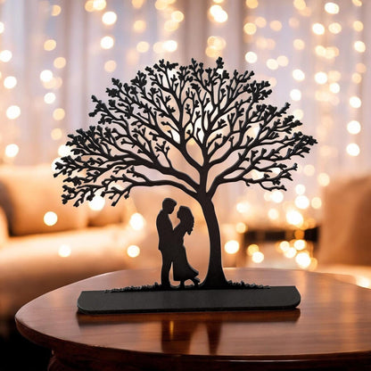 Romantic Couple Under Tree Silhouette