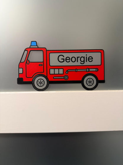 3D Printed Personalised Fire Truck Door Sign