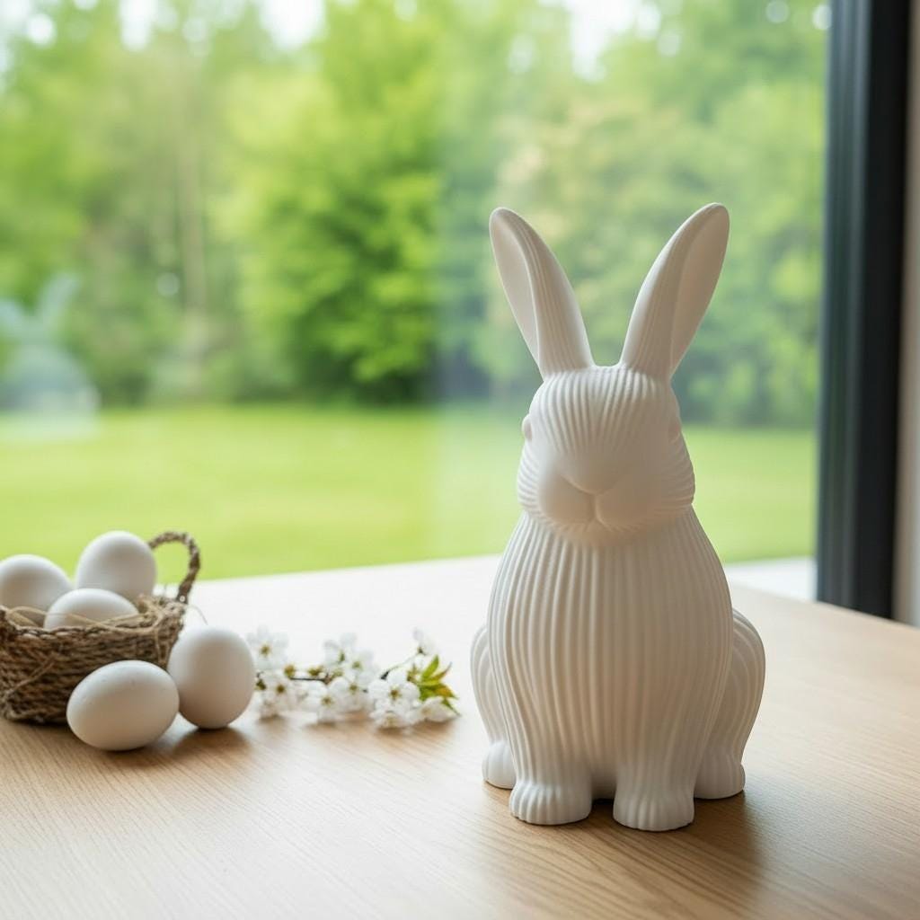 3D Printed Ribbed Easter Bunny Ornament