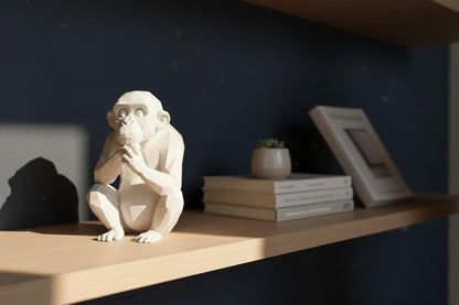 3D Printed Geometric Monkey Sculpture