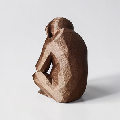 3D Printed Geometric Monkey Sculpture