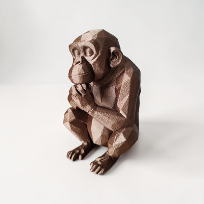 3D Printed Geometric Monkey Sculpture