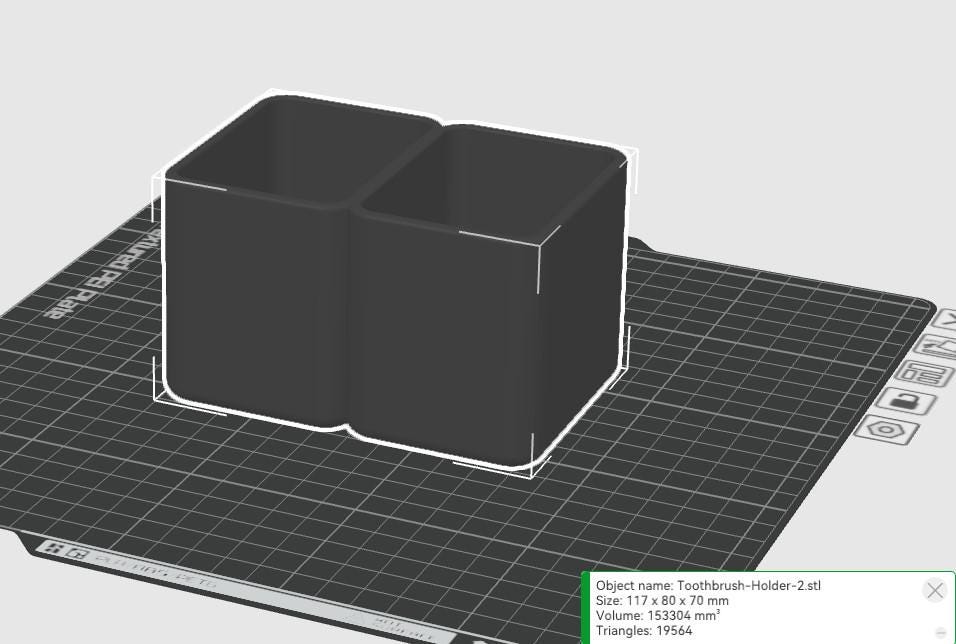 3D Printed Double Toothbrush Holder