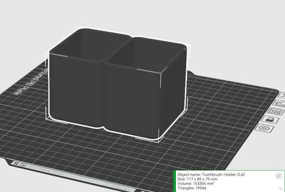 3D Printed Double Toothbrush Holder