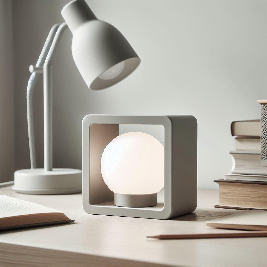 3D Printed Minimalist Cube Table Lamp